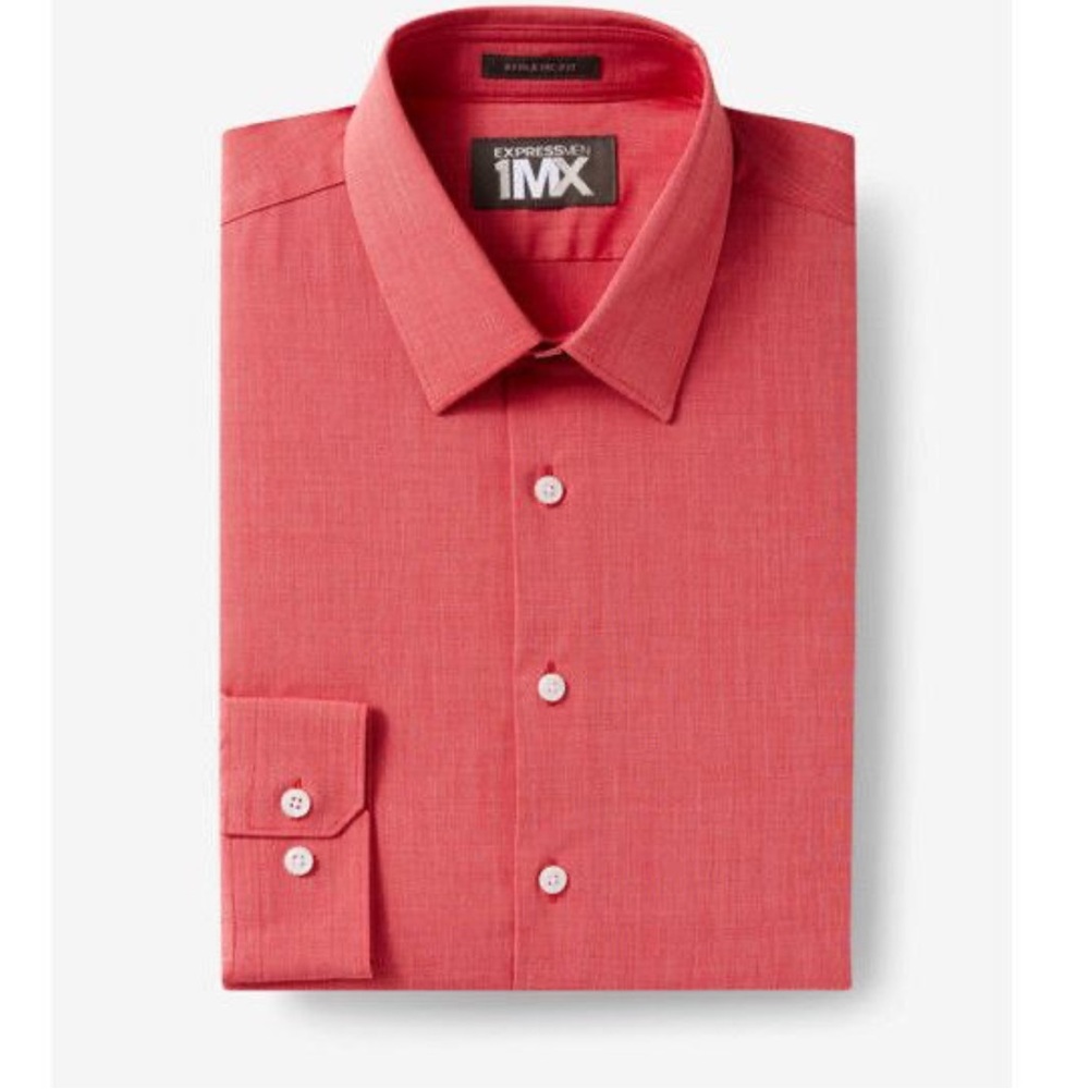 Men’s Express 1MX Athletic Fit Long Sleeve Button Down Dress Shirt (XXL)